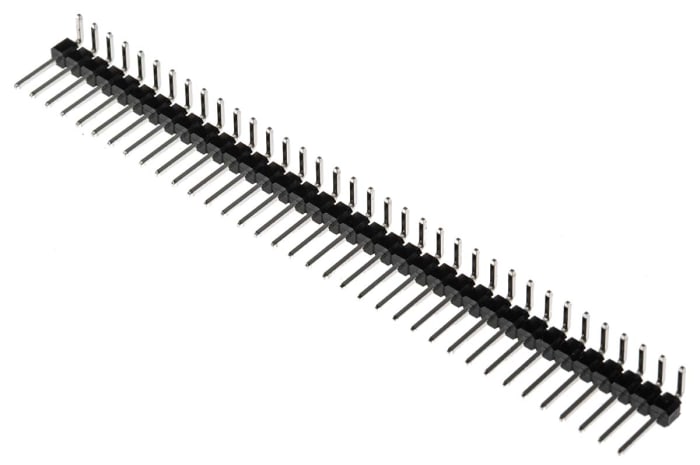 RS PRO Right Angle Through Hole Pin Header, 36 Contact(s), 2.54mm Pitch, 1 Row(s), Unshrouded