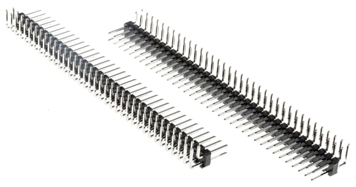 RS PRO Right Angle Through Hole Pin Header, 72 Contact(s), 2.54mm Pitch, 2 Row(s), Unshrouded