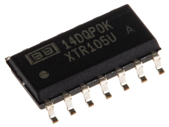 XTR105UA Texas Instruments, 4 → 20 mA Current Loop Transmitter 14-Pin SOIC