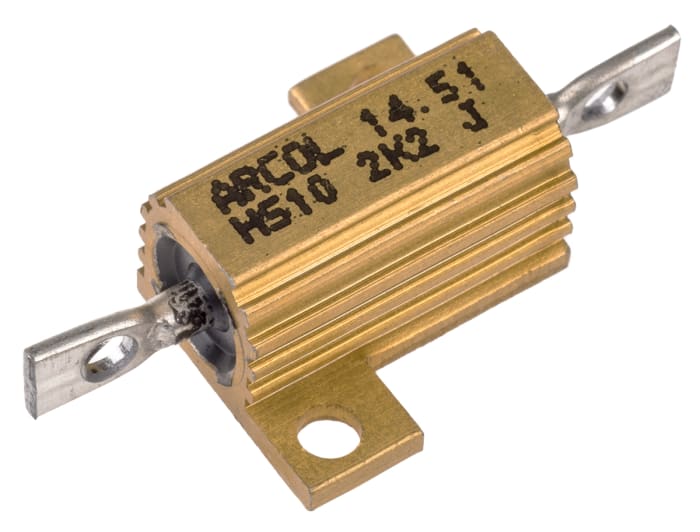 Rezistor pro montáž na rám, řada: HS10 2.2kΩ ±5% 10W, hliníkové pouzdro , Axiální Vinutý Arcol
