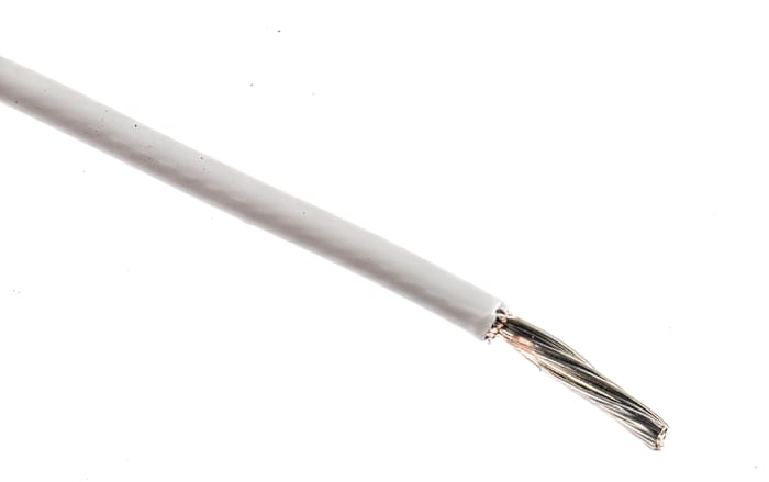 Câble haute température, FlexLite, Blanc TE Connectivity 19, 100 m Éthylène Tétrafluoroéthylène