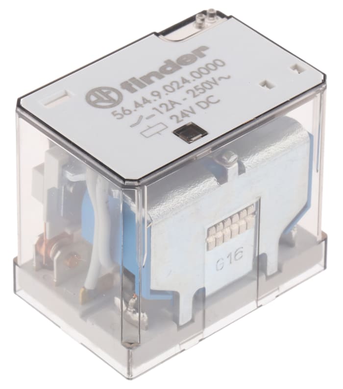 Relais de puissance Finder 56 Series, 4 RT, bobine 24V c.c. Montage sur CI 1.3W