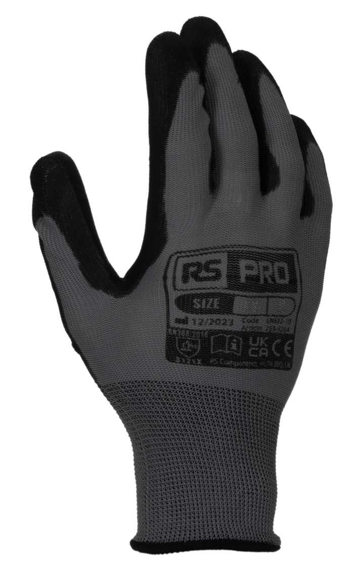 RS PRO LN622 Grey Polyamide Work Gloves, Size 9, Polyurethane Coating