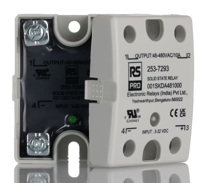 Relais statique RS PRO, 10 A, Montage sur panneau, Montage en surface, 32 V c.c., 480 V rms