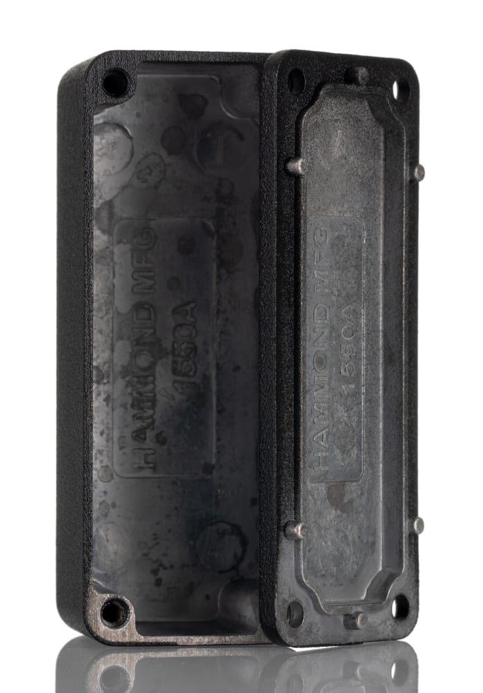 1550ABK Hammond | Hammond 1550 Series Black Die Cast Aluminium Junction  Box, IP54, 89 mm, 35mm 26 mm | 253-9525 | RS