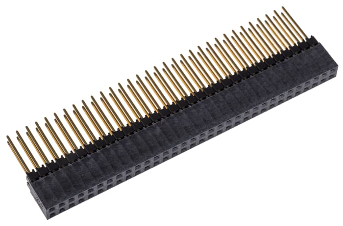 Samtec ESQ Series Straight Through Hole Mount PCB Socket, 64-Contact, 2-Row, 2.54mm Pitch, Solder Termination