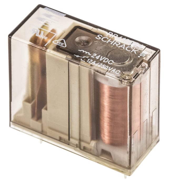 TE Connectivity PCB Mount Non-Latching Relay, 24V dc Coil, 12A Switching Current, SPDT
