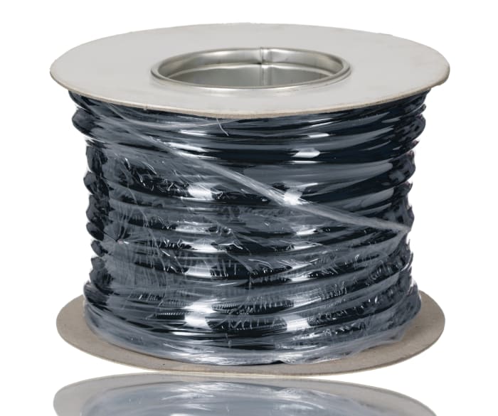 RS PRO, RS PRO Black 0.5 mm² Hook Up Wire, 22 AWG, 16/0.2mm, 100m, PVC  Insulation, 256-7013