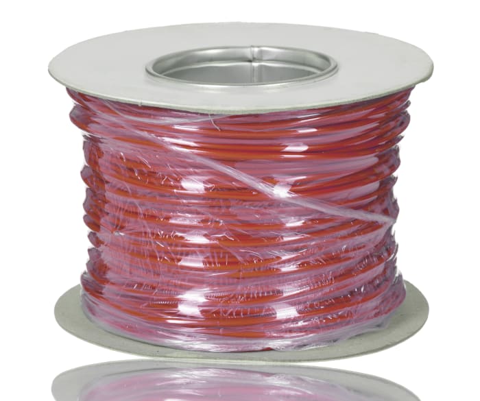 Cable de conexión RS PRO, área transversal 1mm2 Cable de PVC Filamentos del Núcleo 16/0,2 mm Rojo, 1 kV c.c., 600 V