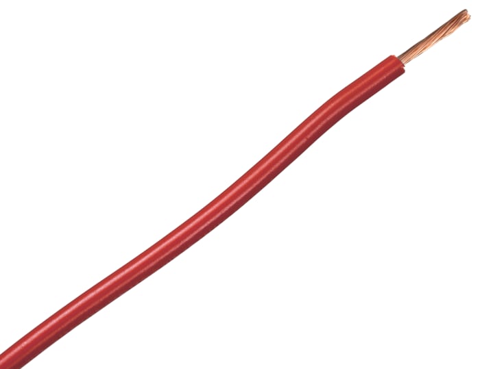 RS PRO Red 1 mm² Hook Up Wire, 18 AWG, 32/0.2 mm, 100m, PVC Insulation