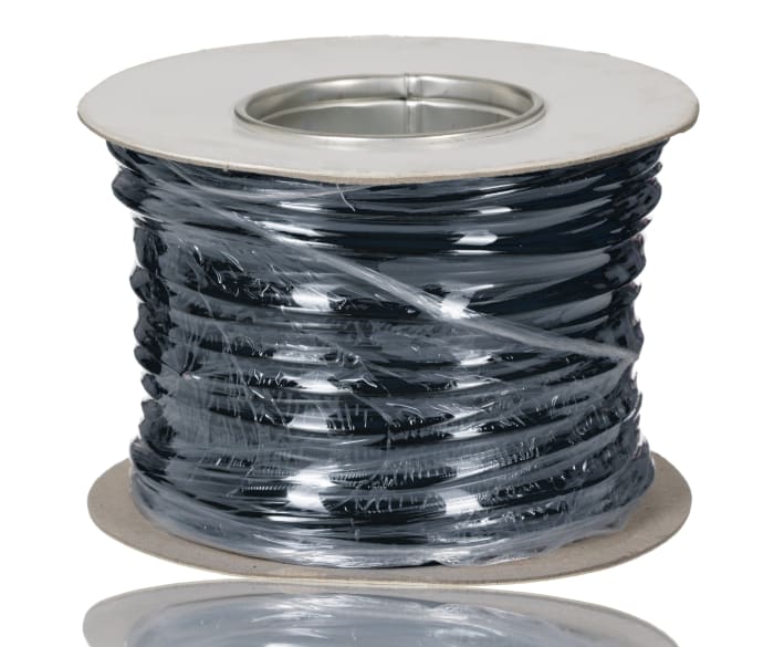 RS PRO, RS PRO Black 1.5 mm² Hook Up Wire, 16 AWG, 27/0.25 mm, 100m, PVC  Insulation, 256-7027