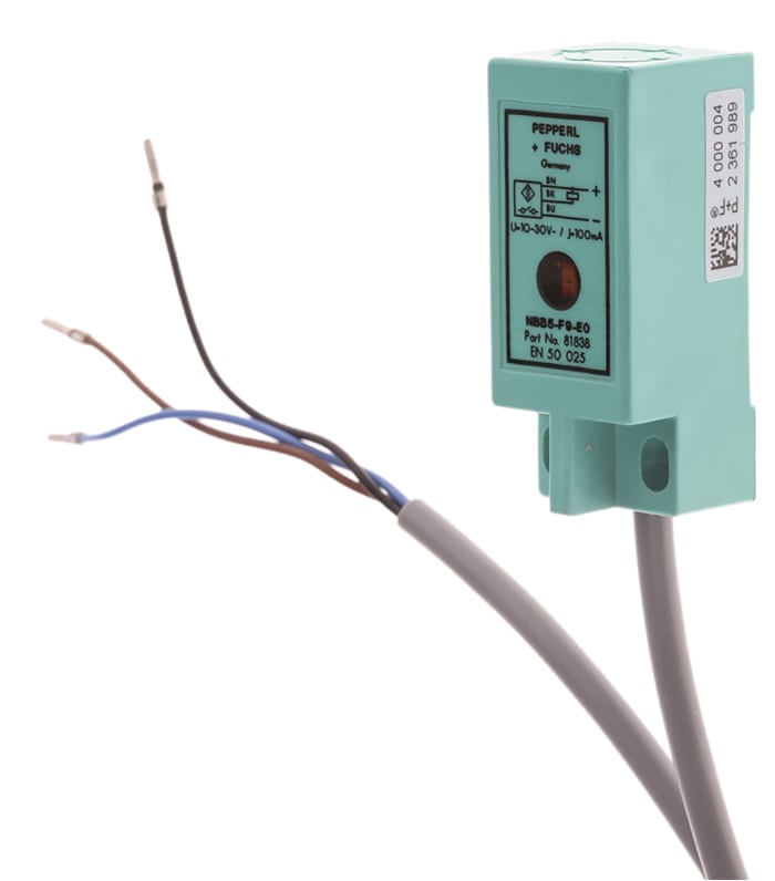 Pepperl + Fuchs Inductive Block Proximity Sensor, 5 mm Detection, NPN NO, 10 → 30 V dc