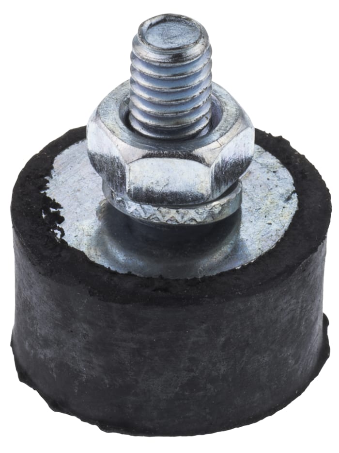 FIBET Fibet Cylindrical M4 x 10 mm Anti-Vibration Mount, Male Buffer Foot with 18.9 daN Compression Load