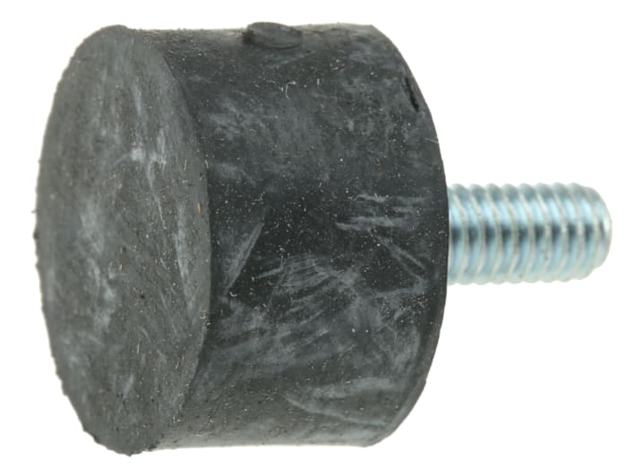 Soporte antivibración FIBET, Pie amortiguador macho, Cilíndrico, Ø 16mm, alt. 22mm, rosca M4