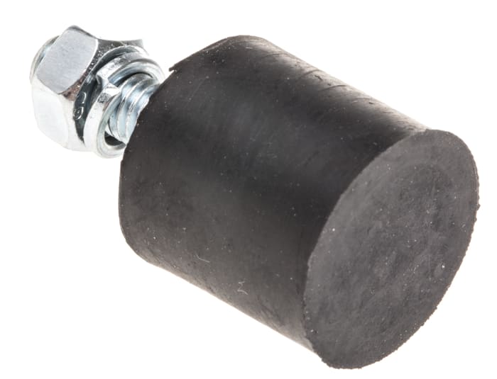 FIBET Cylindrical M6 Anti Vibration Mount, Male Buffer Foot with 29.6kg Compression Load