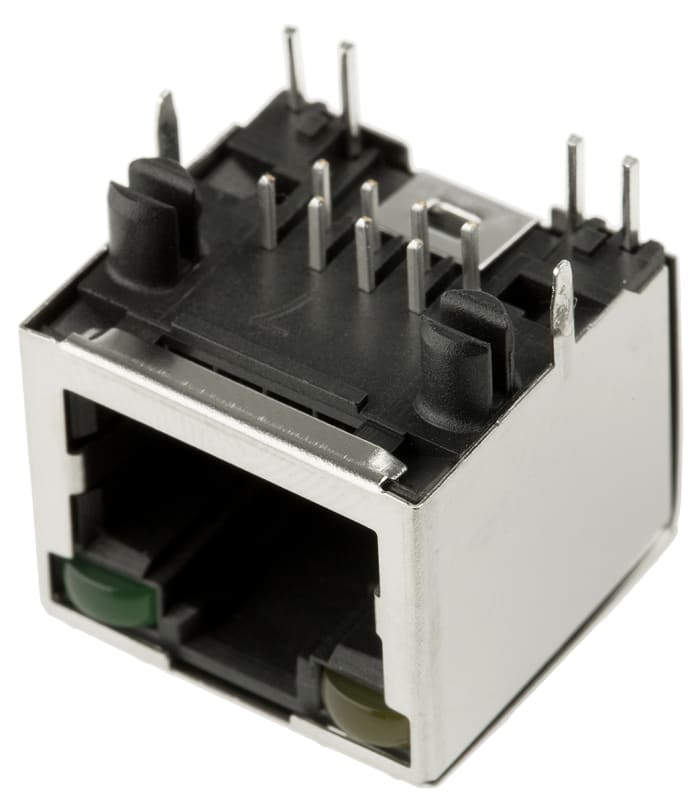 Amphenol Communications Solutions RJHS Series Female RJ45 Connector, Through Hole, Cat5e, Tin Plated Copper Alloy