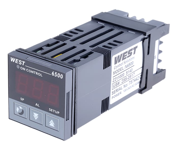 West Instruments N6500 AÇIK/KAPALI PID Sıcaklık Kontrol Cihazı, 2 Çıkışlı, Röle, 100 → 240 V ac
