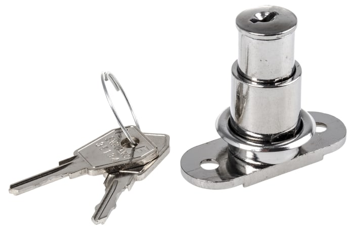 Euro-Locks a Lowe & Fletcher group Company Sliding Door Lock, 24mm Panel-to-Tongue, 19mm Cutout, Key Unlock