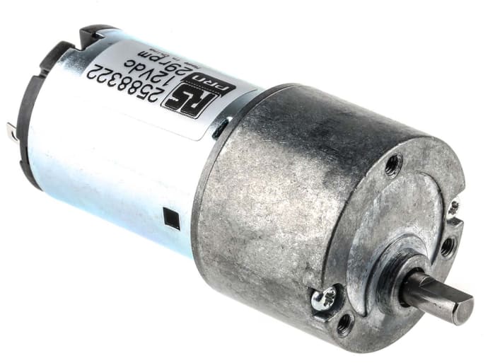 RS PRO Geared DC Geared Motor, 12 V dc, 30 Ncm, 29 rpm, 5mm Shaft Diameter
