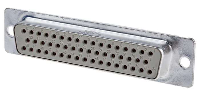 Provertha TMC 50 Way Through Hole D-sub Connector Socket, 2.75mm Pitch