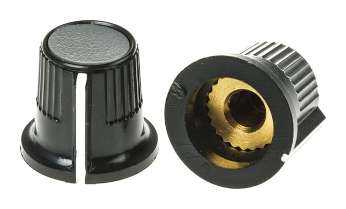Bouton de potentiomètre RS PRO, Axe de 3.2mm, Diamètre de 11.6mm, Vis sans tête