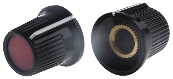 Bouton de potentiomètre RS PRO, Axe de 6mm, Diamètre de 16.2mm, Vis sans tête