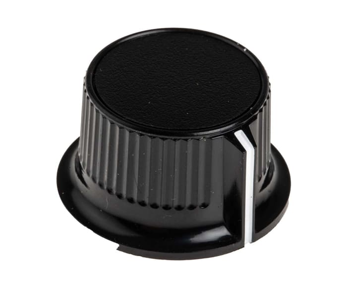 Bouton de potentiomètre RS PRO, Axe de 6mm, Diamètre de 28mm, Vis sans tête