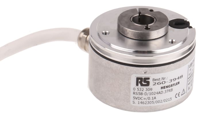 Hengstler RI58-D Series Incremental Incremental Encoder, 1024 ppr, RS422 Signal, Hollow Type, 12mm Shaft
