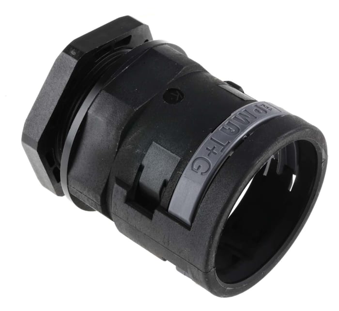 Racor para conducto PMA, Recto de PA 6 Negro, tamaño nom. 36mm, rosca M40, IP68