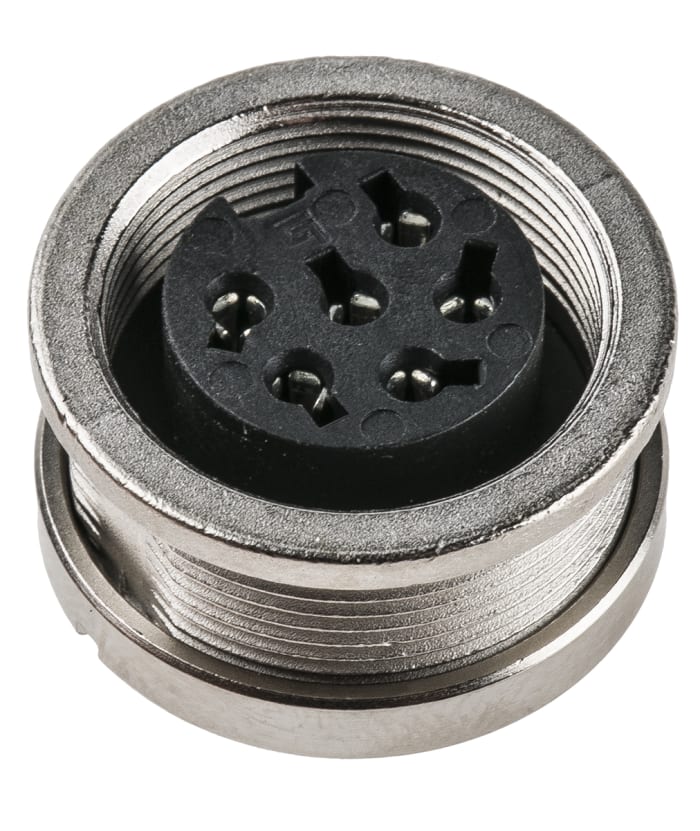 binder Circular Connector, 6 Contacts, Panel Mount, M16 Connector, Socket, Female, IP67, 723 Series