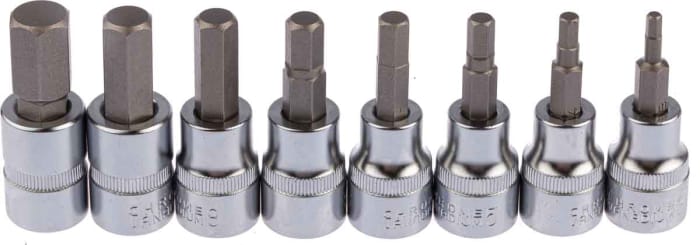 RS PRO 8-Piece Metric 3/8 in Bit Socket Set , Hex Bit