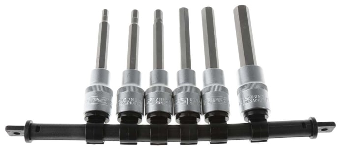 RS PRO 6-Piece Metric 1/2 in Bit Socket Set , Hex Bit