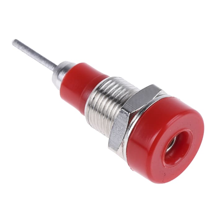 Staubli Red Female Banana Socket, 2mm Connector, Tab Termination, 10A, 30 V, 60V dc, Silver Plating