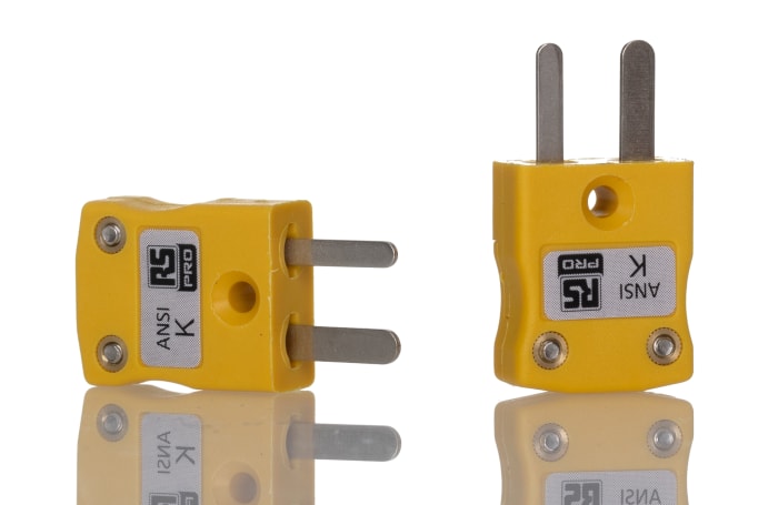 RS PRO Thermocouple Connector Miniature Thermocouple Connector Plug 4 mm for Use with Thermocouple, ANSI, RoHS Compliant