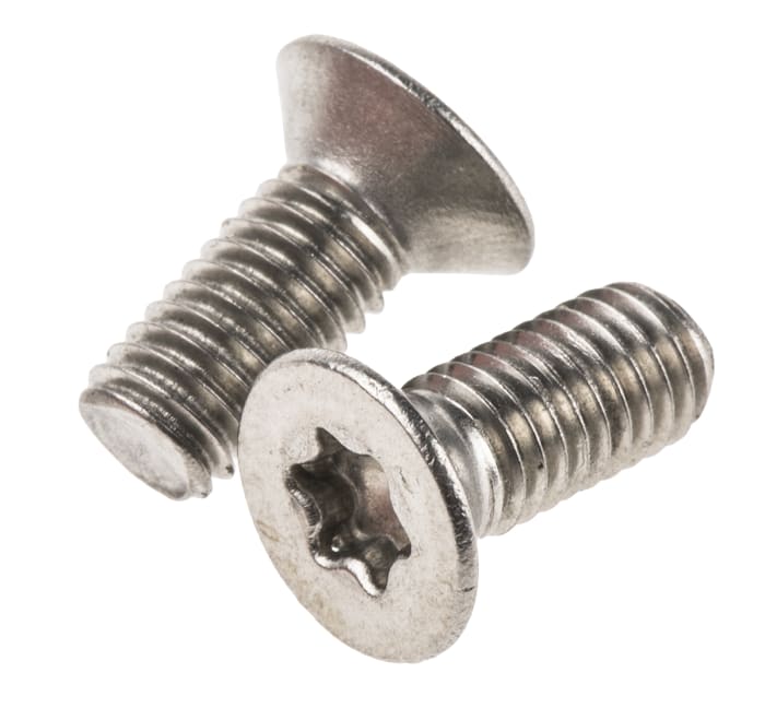 RS PRO Hexalobular Recess Countersunk A2 304 Stainless Steel Machine Screw ISO 14581 M5 x 12mm