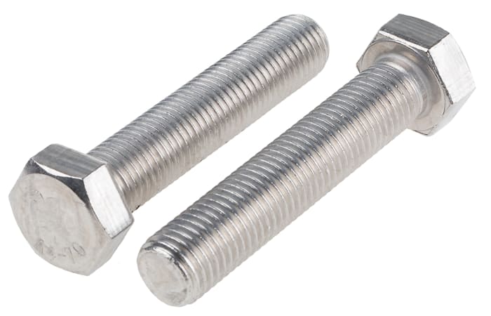 RS PRO Stainless Steel, Hex Bolt, M16 x 80mm
