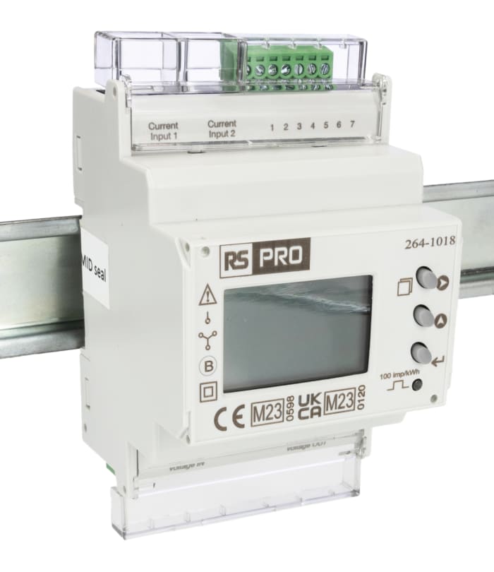 RS PRO | RS PRO 3 Phase LCD Energy Meter, Type Energy Meter | 264-1018 | RS