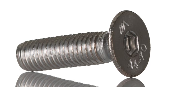 RS PRO Plain Stainless Steel Hex Socket Countersunk Screw, M5 x 20 mm