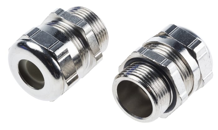 ABB Metallic Nickel Plated Brass Cable Gland, M25 Thread, 6mm Min, 11mm Max, IP68