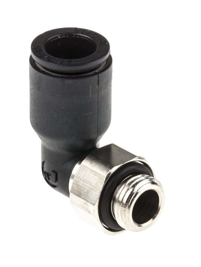 Legris LF3000 Series Elbow Threaded Adaptor, G 1/8 Male to Push In 8 mm, Threaded-to-Tube Connection Style