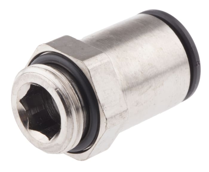 Legris LF3000 Series Straight Threaded Adaptor, G 3/8 Male to Push In 12 mm, Threaded-to-Tube Connection Style