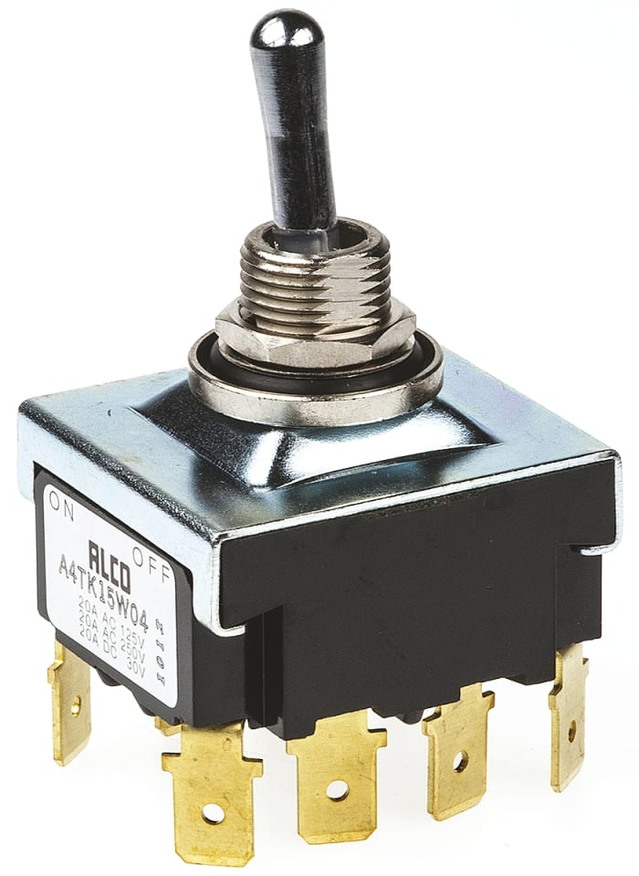Toggle Switch / Toggle Anahtar, 4PST, 250 V ac'de 20 A, Açık-Kapalı, IP67