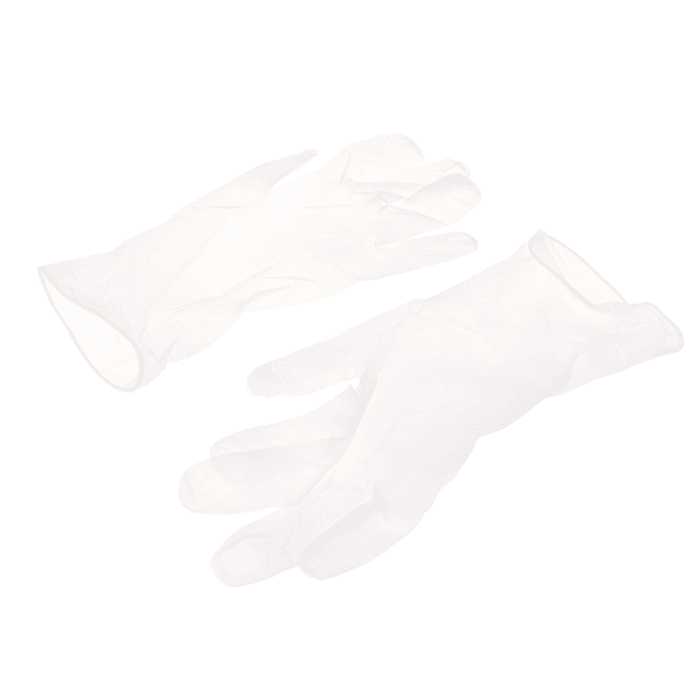 RS PRO White Powder-Free Polymer Disposable Gloves, Size 8, Medium, 100 per Pack