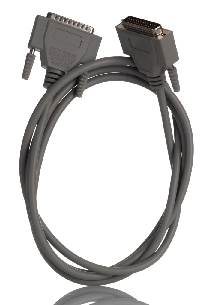 RS PRO Male D-Sub 25-Pin to Male DB25 Serial Cable, 2 m Polyvinyl Chloride