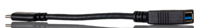Adaptador USB USB 3.0, USB 3.1 RS PRO, con A. USB C Macho, con B. USB A Hembra, long. 150mm, color Negro