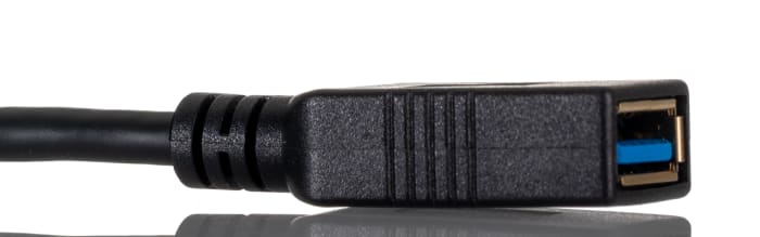 RS PRO USB Adapter, Male USB Type C to Female USB Type A, Black, 500 mm
