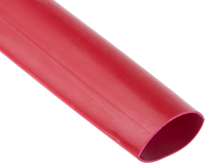RS PRO Halogen Free Heat Shrink Tubing, Red 25.4mm Sleeve Dia. x 1.2m Length 2:1 Ratio