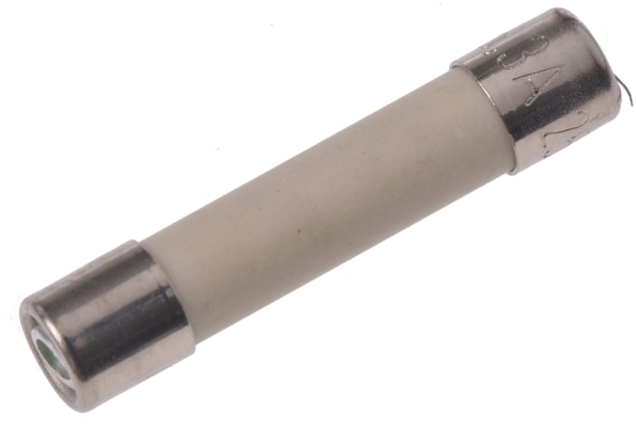 Fusible de cartucho cerámico SIBA, serie GZ, 250V ac, 6.3A, 5 x 25mm, acción M, con indicador