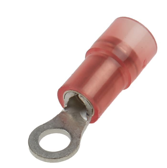 RS PRO Insulated Ring Terminal, M3 Stud Size, 0.5mm² to 1.5mm² Wire Size, Red