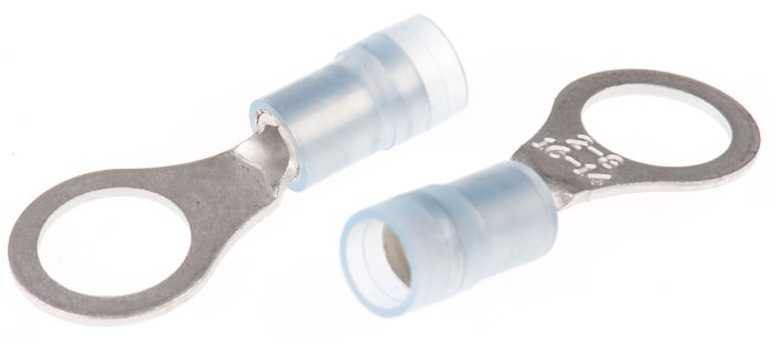 RS PRO Insulated Ring Terminal, M8 Stud Size, 1.5mm² to 2.5mm² Wire Size, Blue